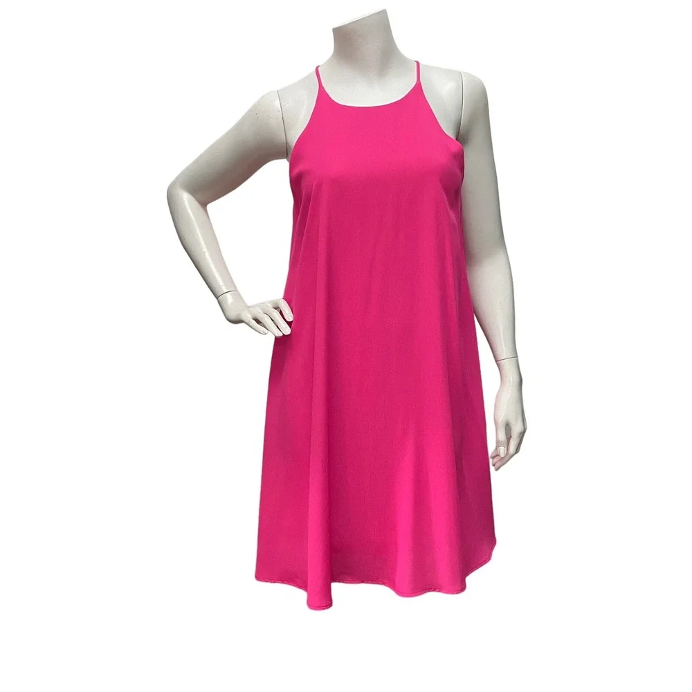 Everly Women's Small Pink Shift Dress Keyhole High Neckline Sleeveless‎ B205